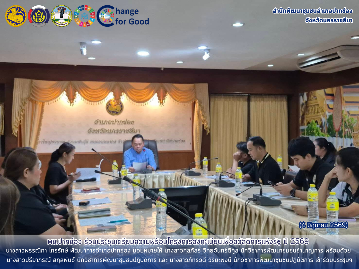 พช.ปากช่อง  ร่วมประชุมเตรียมความพร้อมโครงการลงทะเบียนเพื่อสวัสดิการแห่งรัฐ ปี 2569 